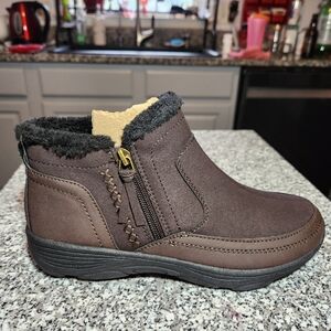 Easy Spirit Brown Ankle Boots with Black Trim